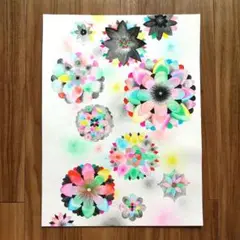 水彩画 「暗くて明るい花」