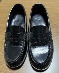 黒 ローファー 合成皮革 HARUTAの定番モデル、