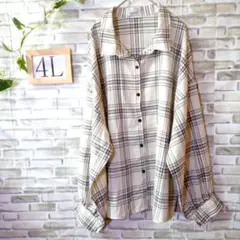 aquaist 長袖 シャツ チェック 4Ⅼ 大きいサイズ 秋冬 レディース