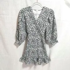 GRLグレイル サープリスネックワンピース レオパード柄 M