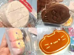 海外スクイーズ　まとめ売り6点　鯛焼き　チーズケーキ　パンパン等　食物スクイーズ