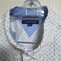 【美品】トミーヒルフィガー 長袖ボタンダウンシャツ XXL ホワイトドット