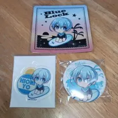 氷織羊 サーフスタイル アクリルキーチェーン＆ 缶バッジ など3点 ブルーロック