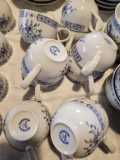 【昭和レトロ】⑪青い花柄 コーヒーカップ 10点のサムネイル