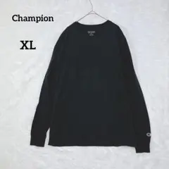 チャンピオン ロングスリーブTシャツ XL 黒 無地 コットン オーバーサイズ