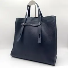 FURLA フルラ マン MAN ジョーヴェ トートバッグ A4可 シボ革 濃紺