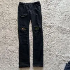 mnml ダメージ加工 ブラックデニム