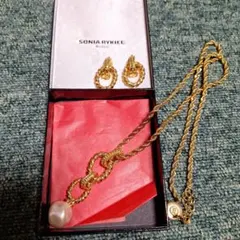 ソニアリキエル*タッセル　チェーンネックレス*ゴールド SONIA RYKIELソニア リキエル ハートタッセル ネックレス