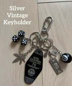 キーホルダー　キーリング　カラビナ　アメカジ ヴィンテージ　シルバー フェザー