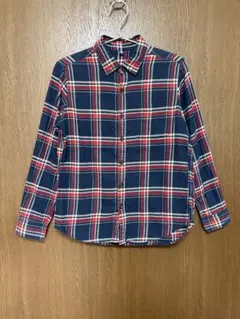 UNIQLOユニクロ　150cm チェックシャツ　ネイビー×レッド