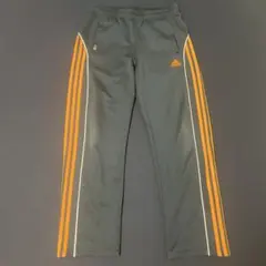 N*8様 adidas グレー オレンジ ストライプジャージパンツ