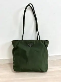 PRADA プラダ　ナイロンバッグ／トートバッグ／オリーブグリーン／三角マークのサムネイル