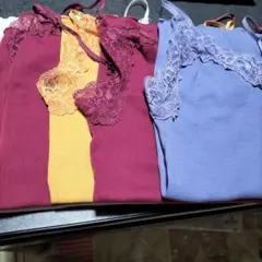 カラフルレーストリムキャミソール 5枚セット