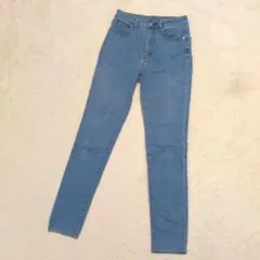 GU ジーユー ハイウエストスキニーパンツ 61 ブルー 美脚 ストレッチ