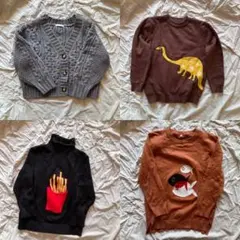 子供 120 セット セーター カーディガン ポテト 恐竜 魚 普段着