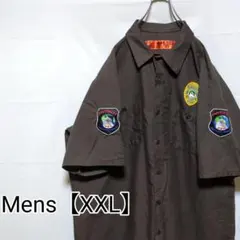 N87【US輸入】RED KAP(レッドキャップ)　半袖シャツ【XXL】ブラウン