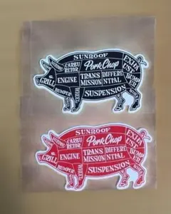 【送料・税込】PORKCHOP PORK ステッカー [KGPC027]　２枚