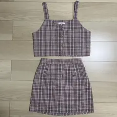 チェック柄スカートセットアップ