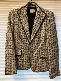 自由区 ツイードジャケット 38 黒 ベージュ