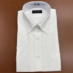 【未使用】メンズM(39)ノーアイロン半袖 ホワイト ワイシャツ 39