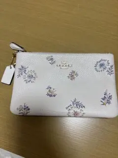 COACH 花柄レザーポーチ
