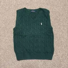 Polo Ralph Lauren キッズ 古着　ベスト グリーン