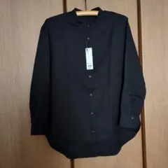 mm様専用 GU バンドカラーシャツ ブラック Ｍサイズ
