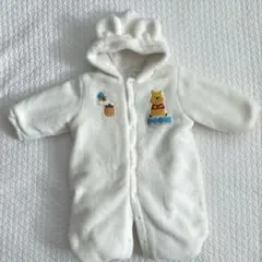プーさん 耳付き 2Way カバーオール 中綿 防寒 50 60 70