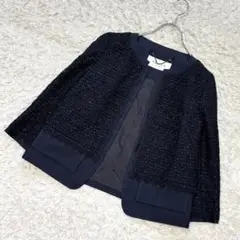 【美品】 ADORE レースジャケット ノーカラージャケット グログラン