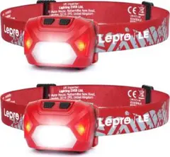 ヘッドライト 電池式 LED 2個セット 6種点灯モード 単4形電池対応のサムネイル