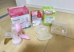手動母乳搾乳器と乳頭保護器のセット。 Neo α 手動母乳搾乳器　ニップルガード