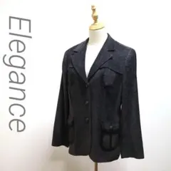 極美品　Elegance エラガンス　テーラードジャケット　グレー　/G052のサムネイル