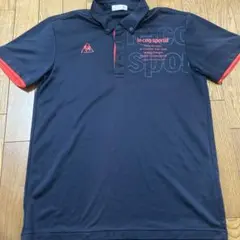 le coq sportif 半袖ボタンダウンポロシャツ Lネイビー