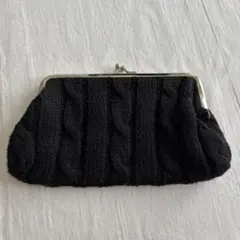 ニットがま口ポーチ