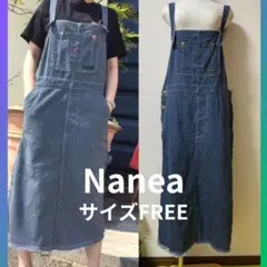 Nanea デニム サロペット スカート デニムジャンスカ　サイズFREE