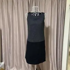 ジャンパースカート膝丈　グレーと黒