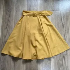 マスタード フレアスカート ベルト付き