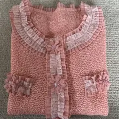 ノコオーノ ノコプリーツ カーディガン フリル レース スパンコール 美品