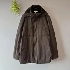 ビーシーファクトリー［XL］上品カジュアル◎あたたか中綿入り◎コットンジャンパー