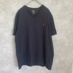 Ralph Lauren ブラック　VネックTシャツ　半袖　コットン　Mサイズ