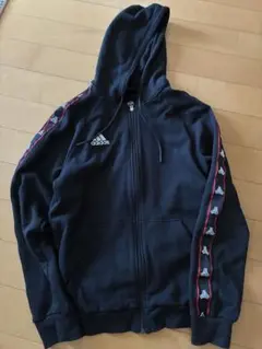 adidas アディダス ジップアップパーカー 黒　タンゴ