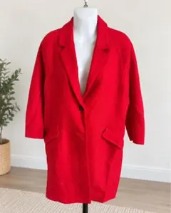 レッド ロングコート チェスターコート 赤 レディース アウター　ZARA