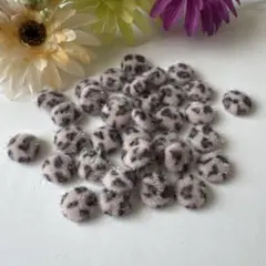 ＊豹柄 カボション＊グレー