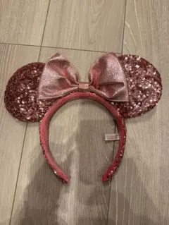 ディズニーカチューシャ ミニー スパンコール　ピンク