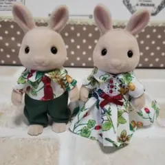 ハンドメイド　シルバニアファミリー　ペア大人服　デートコーデ　ワンピース