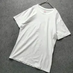 US古着ヘインズ クルーネック 白Tシャツ 半袖 ストレッチ混 メンズM相当のサムネイル