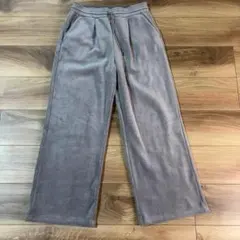 SEASON REASON ワイドパンツ グレー L コーデュロイ風 ベロア