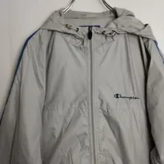 Y*9様 チャンピオン ナイロンジャケット ジップアップ フーディー グレー ラ
