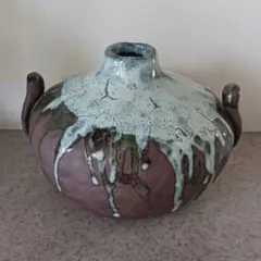 花器 花瓶 陶器 耳付き 骨董