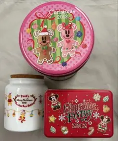 【レトロ】ディズニー クリスマス缶セット 2012＆2001 空き缶・瓶